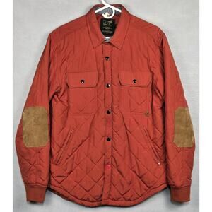 CPO Provisions Jacket Medium Orange/Red Quilted Puffer Leather Trim